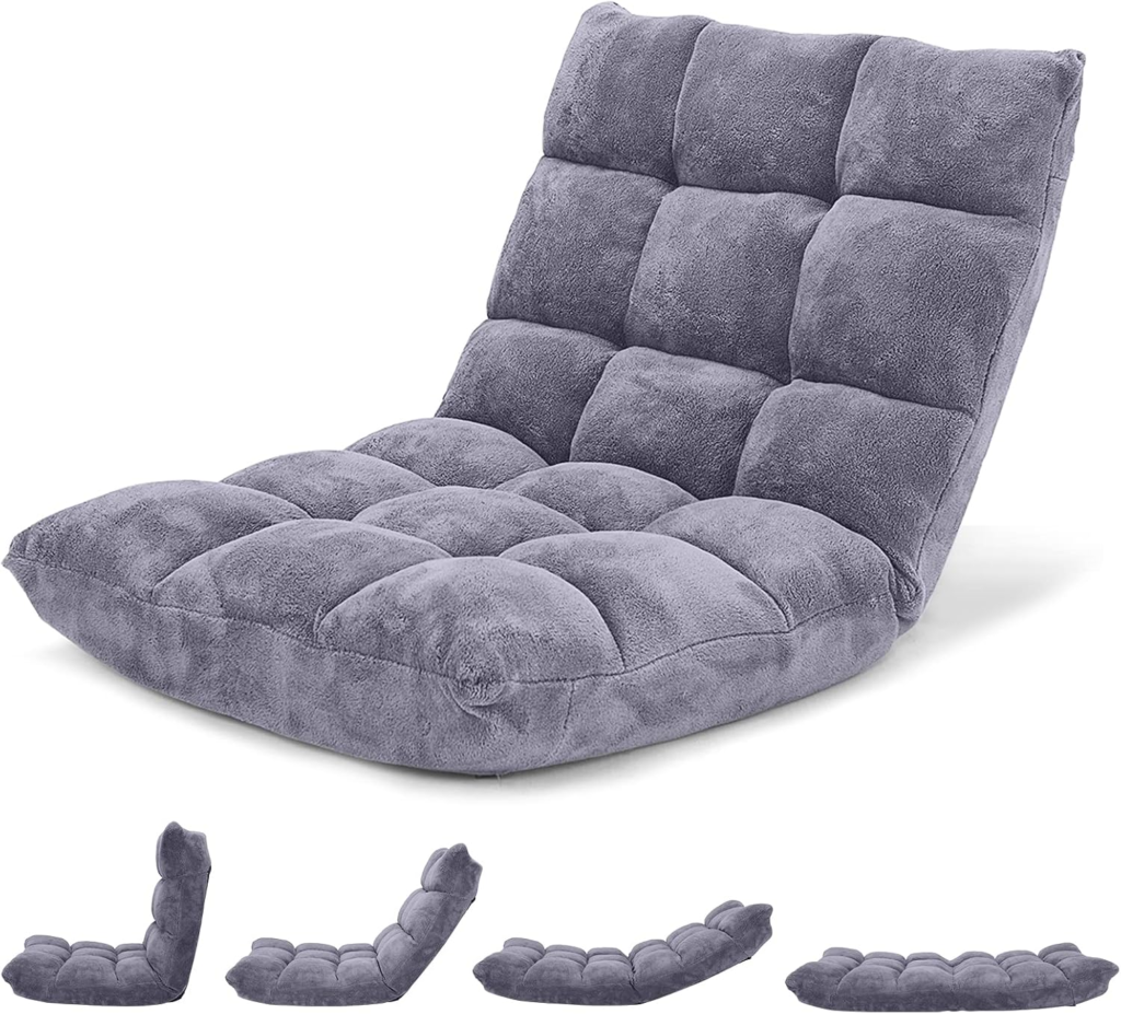 GIANTEX Folding Floor Chair with Back Support