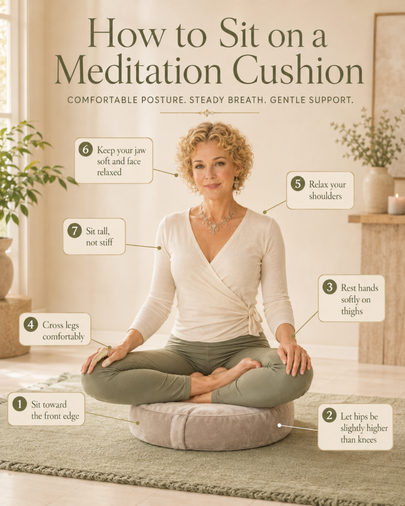How to sit on a Meditation Cushion